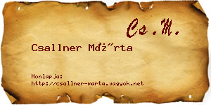 Csallner Márta névjegykártya